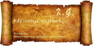 Károlyi Gilbert névjegykártya